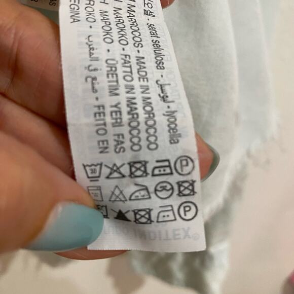 Zara Light Blue Chambray Button Down Shirt Sz M - Picture 7 of 12